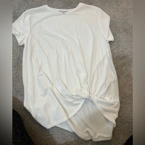 Knot bottom white t shirt